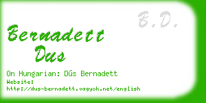 bernadett dus business card